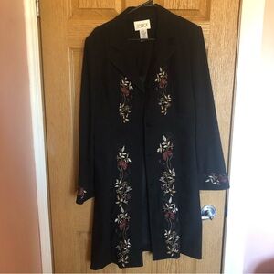 90s Y2K Vintage Whimsigoth Embroidered Floral Jacket